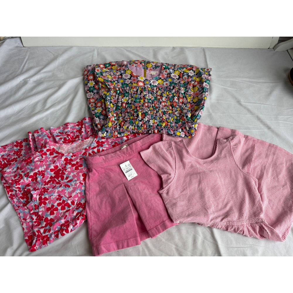 Crewcuts Girls Size 10 Lot 4 Floral Smocked Seersucker Dress Corduroy Skirt